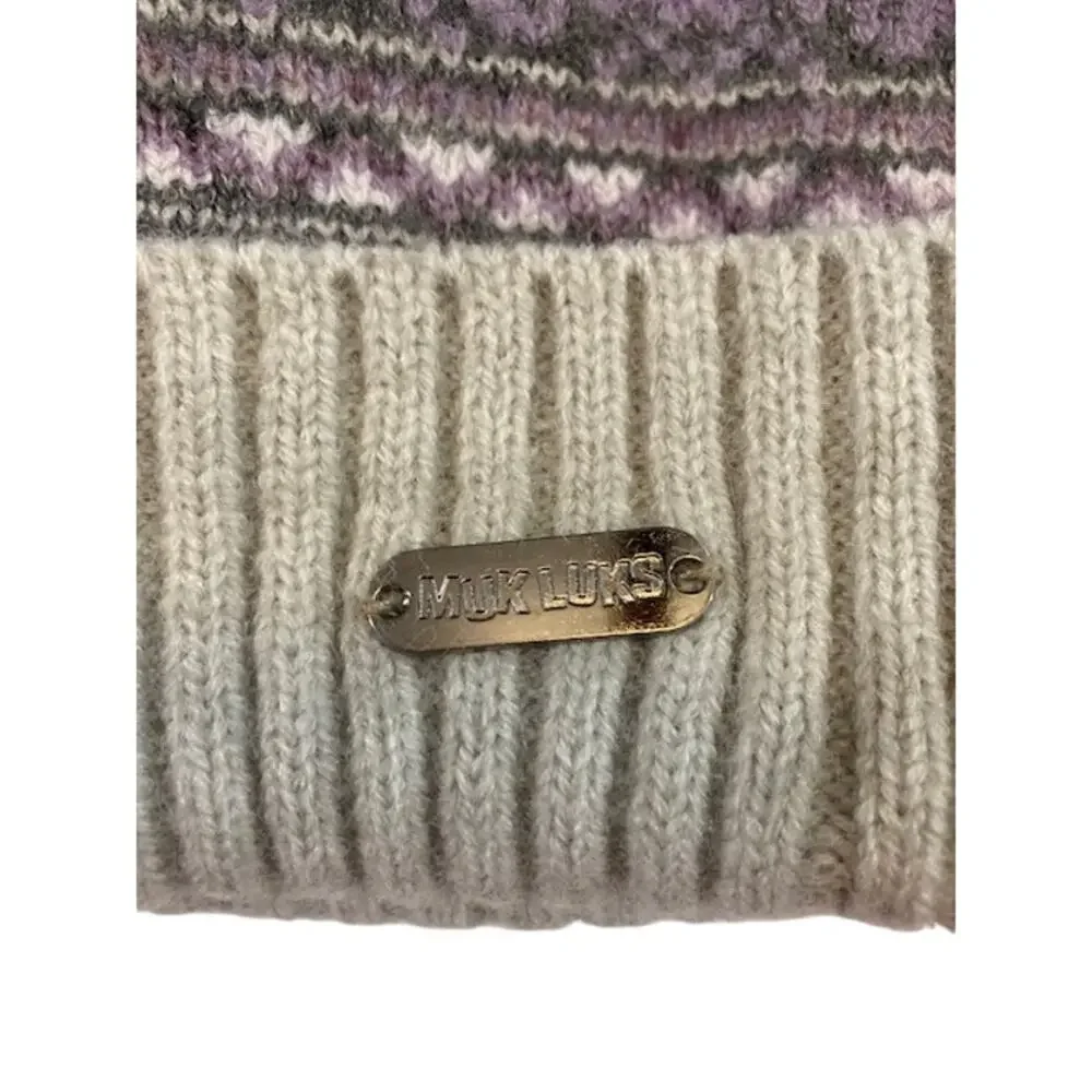 MUK LUK-Beanie Fairisle Pattern With a Folded Ribbed Cuff